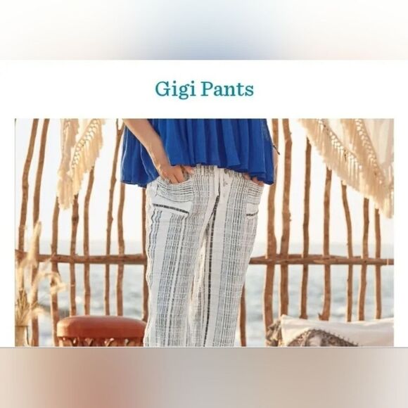 Sundance XSmall Multicolor Striped Cotton Gigi Pants With 4 Pockets NEW - Picture 1 of 8